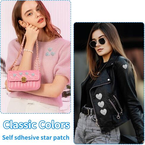 26 Pieces Heart Shape Iron on Patches Rhinestone 4 Sizes Bling Heart Patches Rhinestone Adhesive Applique Hearts Glitter Crystal Patches for Clothing Jeans Shoes Bags Hats Repair Decoration(Red) in Saudi Arabia