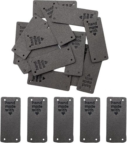 واي بول 40 قطعة من ملصقات الجلد الصناعي من الجلد الصناعي مخيط يدويا على الملصق ملصق منقوش يدويا للكروشيه والجينز والشنط والاحذية والقبعة والاكسسوارات والملابس (لوف، رمادي) in Kuwait