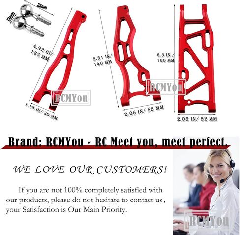 تقوم RCMYou بترقية أذرع التعليق لـ 1/8 Arrma Kraton 6S BLX، Outcast 6S BLX، Talion 6S BLX، Notorious 6S BLX، أذرع أمامية أمامية من الألومنيوم ومجموعة ذراع علوية سفلية A-Arm تقفز مع كرات محورية، 6 قطع، أسود in Kuwait