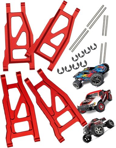 ترقيات ذراع التعليق الأمامي الخلفي من سبيكة Rcarmumb لـ 1/10 Slash 4x4 VXL، Stampede 4X4 VXL، Rustler 4X4 VXL، Hoss 4X4 VXL، تعليق أمامي خلفي من سبيكة A Arms Hops Ups، أزرق داكن in Kuwait
