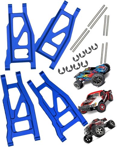 ترقيات ذراع التعليق الأمامي الخلفي من سبيكة Rcarmumb لـ 1/10 Slash 4x4 VXL، Stampede 4X4 VXL، Rustler 4X4 VXL، Hoss 4X4 VXL، تعليق أمامي خلفي من سبيكة A Arms Hops Ups، أزرق داكن in Kuwait