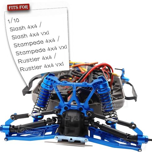 ترقيات ذراع التعليق الأمامي الخلفي من سبيكة Rcarmumb لـ 1/10 Slash 4x4 VXL، Stampede 4X4 VXL، Rustler 4X4 VXL، Hoss 4X4 VXL، تعليق أمامي خلفي من سبيكة A Arms Hops Ups، أزرق داكن in Kuwait