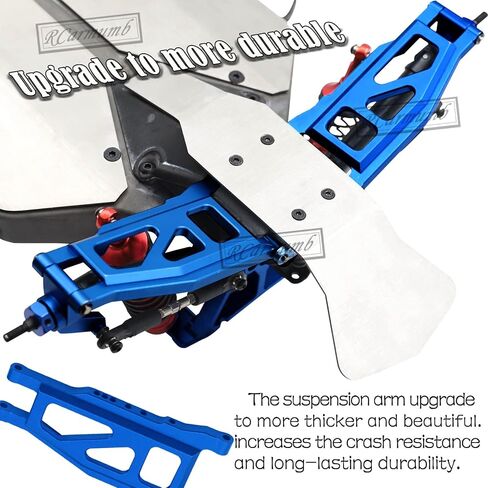 ترقيات ذراع التعليق الأمامي الخلفي من سبيكة Rcarmumb لـ 1/10 Slash 4x4 VXL، Stampede 4X4 VXL، Rustler 4X4 VXL، Hoss 4X4 VXL، تعليق أمامي خلفي من سبيكة A Arms Hops Ups، أزرق داكن in Kuwait