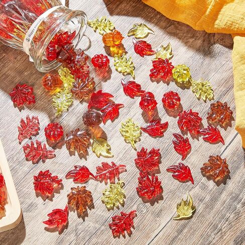 Deekin 240 Pcs Mini Acrylic Leaves Pumpkin Acorns Crystal Gems Fall Vase Filler Bin Filler Harvest Festival Decor for Thanksgiving Home Fall Table Scatters Decoration Autumn Table Scatters Favor in Saudi Arabia