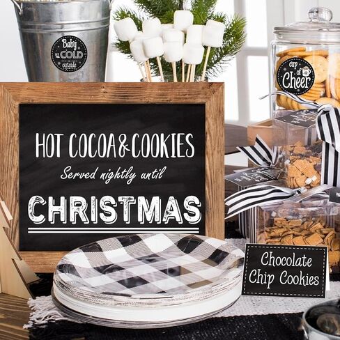 مجموعة تزيين بار الشوكولاتة الساخنة لعيد الميلاد، لوازم بار الكاكاو الساخن، لافتة بار الشوكولاتة الساخنة، إضافات، ملصقات أكواب لعيد الميلاد الشتوي، رأس السنة الجديدة، ديكورات استحمام الطفل الباردة في الخارج in Kuwait