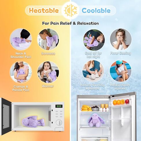 SuzziPals Heatable & Coolable Bunny Stuffed Animal Heating Pad for Period Cramps & Pain; Lavender Bunny Plush for Anxiety, Rabbit Stuffed Animals for Kids & Adults, Bunny Plushies Gifts for Christmas in Kuwait
