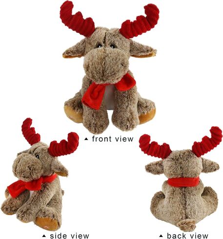 BSTAOFY LED Musical Reindeer Christmas Stuffed Animal Creative Singing Elk Soft Plush Toy Night Light Up Colorful Cute Elk Plush Soft Lovely Toy Bedtime Doll Birthday Gifts, 12'' in Kuwait