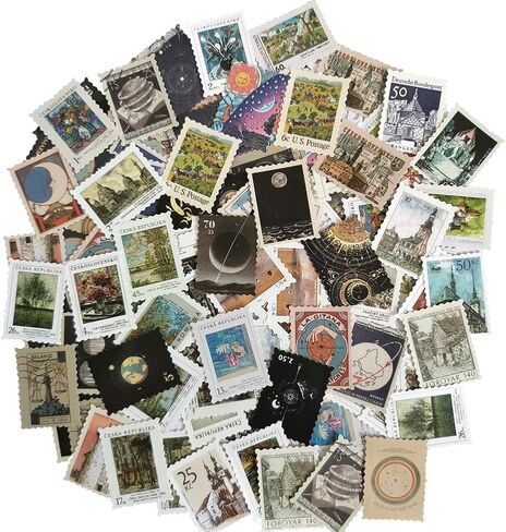 خمر سكرابوكينغ ختم نمط ملصق مجموعة بناء القلعة اللوحة طبيعة مشهد DIY التسمية الزخرفية للحرف اليدوية سجل القصاصات مخطط مجلة يوميات كتاب زجاجة ماء موضوع الرجعية المشروع in Kuwait