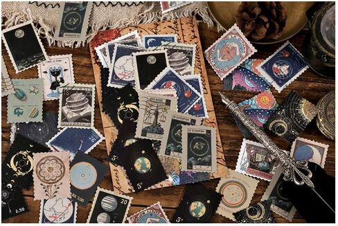 خمر سكرابوكينغ ختم نمط ملصق مجموعة بناء القلعة اللوحة طبيعة مشهد DIY التسمية الزخرفية للحرف اليدوية سجل القصاصات مخطط مجلة يوميات كتاب زجاجة ماء موضوع الرجعية المشروع in Kuwait