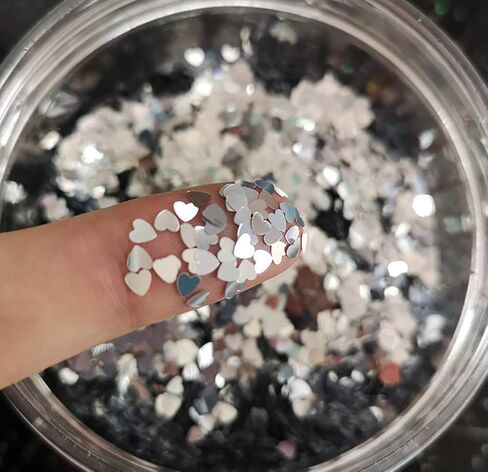 Heart Glitter Confetti 2mm Heart-Shaped Confetti Laser Sequins for Party Decoration, DIY Crafts, Premium Nail Art, Body Art Eye Bling (Holographic Gold) in Kuwait