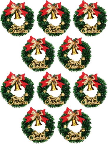 10 قطع من إكسسوارات بيت الدمى المصغرة لإكليل عيد الميلاد، أكاليل زينة صغيرة لإكسسوارات تزيين عيد الميلاد، نموذج مشهد مصغر للعب التظاهري لدمية بمقياس 1/12 1/6 in Kuwait