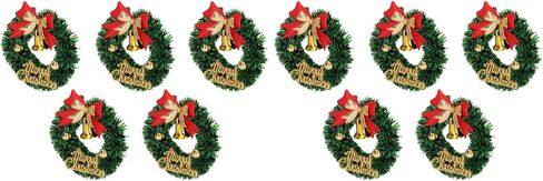 10 قطع من إكسسوارات بيت الدمى المصغرة لإكليل عيد الميلاد، أكاليل زينة صغيرة لإكسسوارات تزيين عيد الميلاد، نموذج مشهد مصغر للعب التظاهري لدمية بمقياس 1/12 1/6 in Kuwait