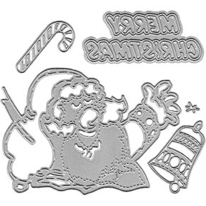Metal Christmas Bear Sock Cutting Dies, Bear Socks Die Cuts Embossing Stencils Template Mould for Card Scrapbooking and DIY Craft Album Paper Card Decor