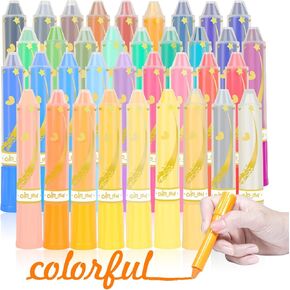 Colorful 36 Colors Crayons for Kids - Non Toxic Washable Twistable Crayons for Children Coloring - Gel Crayon-Pastel-Watercolor Effect - Ideal for Paper in Kuwait