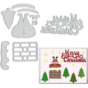 Christmas Crystal Ball Metal Cutting Die for Card Making, House Snowman Die Cut Christmas Tree Dies Stencils Embossing Template for DIY Scrapbooking Craft in Saudi Arabia