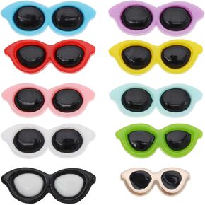 40PCS Cartoon Colourful Mini Sunglasses Flatback Resin Decor Accessories Cute Charm Embellishments for Phone Case Hair Clip Headband Brooch Ornament DIY Craft Parts in Saudi Arabia