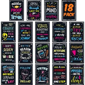 Yoklili 18 Pack Motivational Posters for Classroom Office Decorations Inspirational Quote Wall Art for Students Teachers, 11 x 17 In. in Kuwait