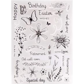 Arrietty سعيد عيد الفصح زهور الربيع عيد ميلاد سعيد أتمنى لك الشفاء العاجل المشاعر واضحة طوابع لصنع البطاقات الديكور وأدوات سكرابوكينغ DIY طوابع مطاطية in Kuwait