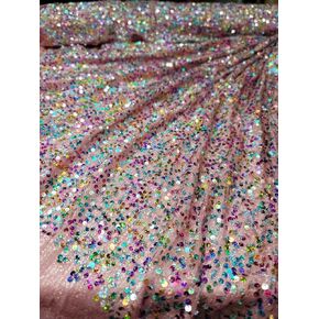 Multicolor Sequin Coral Stretch Fabric - Perfect for Party Dresses, Costumes, and Decorations (1) in Saudi Arabia