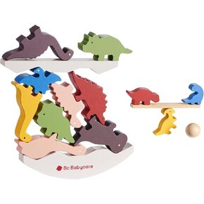 مكعبات خشبية من بي سي، ألعاب تعليمية للأطفال من عمر 3 سنوات كبيرة ومتوازنة على شكل ديناصور ألعاب تعليمية على شكل ديناصور كبيرة من أجل بناء ألعاب خشبية مونتيسوري للبنات والأولاد والأطفال in Kuwait