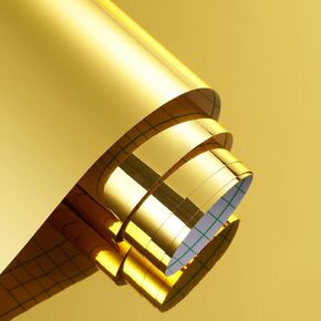 Decotalk Peel and Stick Mirror Sticker Gold Mirror Sheet Flexible Mirror Sheets Self Adhesive Mirror Vinyl Gold Mirror Stickers for Crafts Mirror Contact Paper Peel and Stick Gold Mirror Film 12"x120"