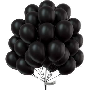 PartyWoo Black Balloons, 52 pcs 12 Inch Black Balloons, Latex Balloons for Balloon Garland or Balloon Arch as Birthday Party Decorations, Wedding Decorations, Baby Shower Decorations, Black-Y18