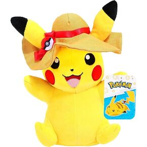 Pokémon 8" Pikachu with Hat Christmas Vacation Plush - Officially Licensed - Quality & Soft Stuffed Animal Toy - Add to Your Collection! Great Gift for Kids, Boys, Girls & Fans of Pokemon in Kuwait
