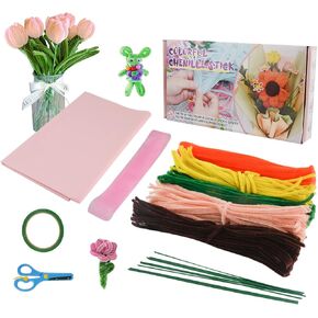 Locisne 316PCS DIY Pipe Cleaner Crafts Supplies - Chenille Stems Sunflower Craft Figures Supplies Set Gift & Craft Art, Creative Crafts Decorations for Kids Women in Kuwait