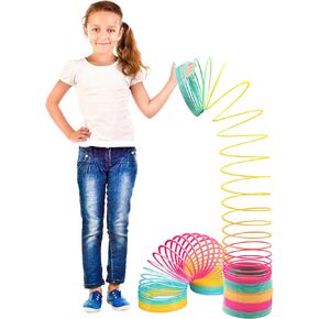 Giant Slinkie Coil Spring Toys For Kids - 6’’ Jumbo Rainbow Slinkie for Gift, Big Novelty Toy, Huge Springs Toys Large Birthday Party Favor, Fun Giant Plastic Slinke Toy for Kids Boys & Girls - Srenta in Kuwait