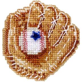 Mill Hill Baseball Mitt Beaded Counted Cross Stitch Ornament Kit 2012 Spring Bouquet MH18-2103 in Saudi Arabia