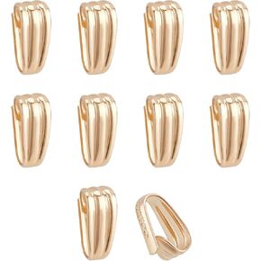 BENECREAT 12PCS(6 Pairs) Mixed Size 14K Gold Filled Pinch Clip Clasp Bail Necklace Clasps Pendant Charms Clasps for DIY Crafting Jewellery Making (Inner Dia, 2mm)