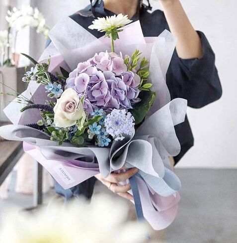 XIAOHONG 50 Sheets Korean Cotton Wrapping Flower Paper Non-Woven Floral Wrapping Paper Florist Supplies Waterproof Flower Bouquet Wrapping Paper Floral Supplies for Fresh Flowers (Pink) in Kuwait