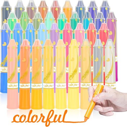 Colorful 36 Colors Crayons for Kids - Non Toxic Washable Twistable Crayons for Children Coloring - Gel Crayon-Pastel-Watercolor Effect - Ideal for Paper in Kuwait