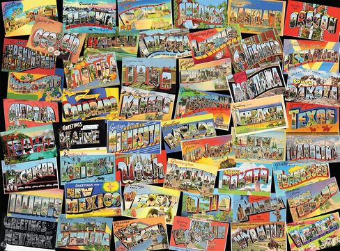 Buffalo Games - 50 States Vintage - 1000 Piece Jigsaw Puzzle for Adults Challenging Puzzle Perfect for Game Nights - 1000 Piece Finished Size is 26.75 x 19.75 in Saudi Arabia