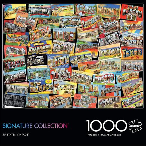 Buffalo Games - 50 States Vintage - 1000 Piece Jigsaw Puzzle for Adults Challenging Puzzle Perfect for Game Nights - 1000 Piece Finished Size is 26.75 x 19.75 in Saudi Arabia