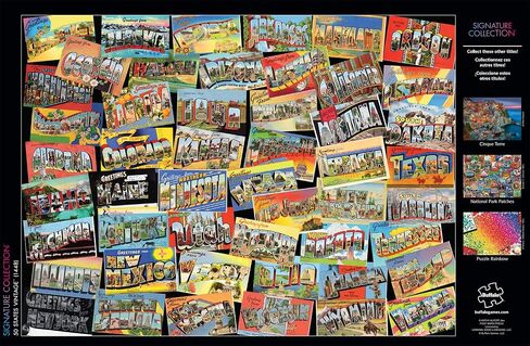Buffalo Games - 50 States Vintage - 1000 Piece Jigsaw Puzzle for Adults Challenging Puzzle Perfect for Game Nights - 1000 Piece Finished Size is 26.75 x 19.75 in Saudi Arabia
