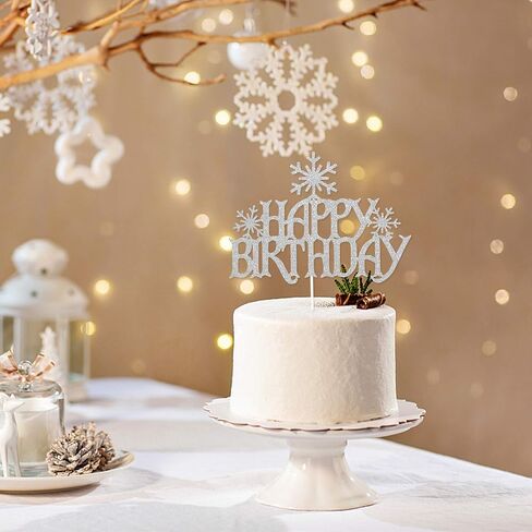 زينة كعكة عيد الميلاد الشتوية ندفة الثلج عيد الميلاد - لوازم تزيين الكيك لأعياد الميلاد لامعة في الشتاء in Kuwait