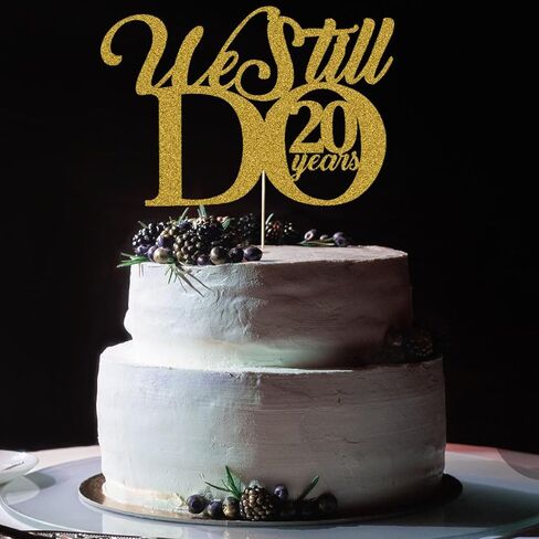 ما زلنا نفعل 20 عامًا من تزيين الكيك - تجديد العهد العشرين لمستلزمات حفلات الزفاف والذكرى السنوية للديكور بريق ذهبي in Kuwait