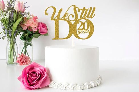 ما زلنا نفعل 20 عامًا من تزيين الكيك - تجديد العهد العشرين لمستلزمات حفلات الزفاف والذكرى السنوية للديكور بريق ذهبي in Kuwait
