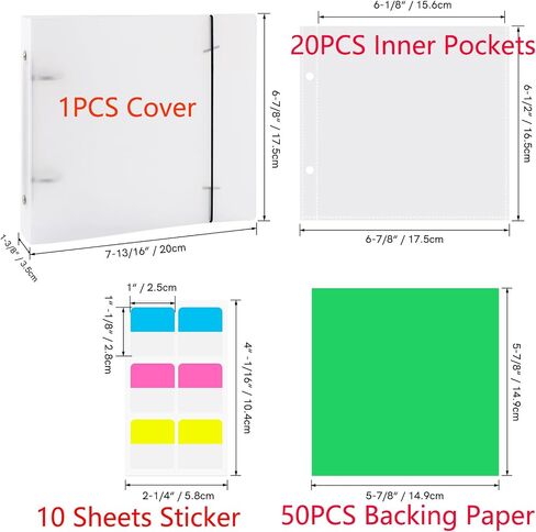 150Pages Clear Inner Storage Bags for Storage 6"X6 Stencils Die Cuts and Stamps,2 Pockets Per Page can Fit More Stencils Organizer Scrapbooking Storage Folder Organizer in Saudi Arabia