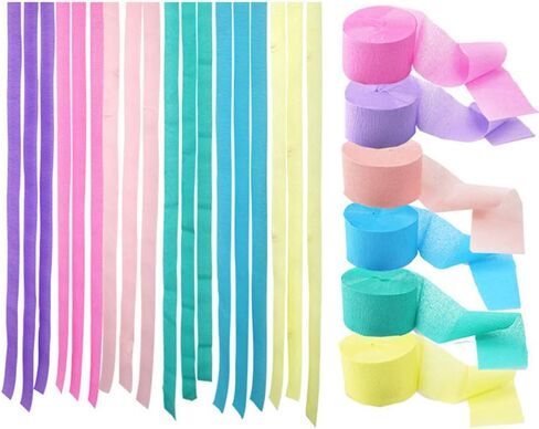 6 Rolls Crepe Paper Decorations，433ft Streamers Backdrop Decorations for Photo Booth Backdrop Birthday Party Graduation Ceremony Decoration in Saudi Arabia