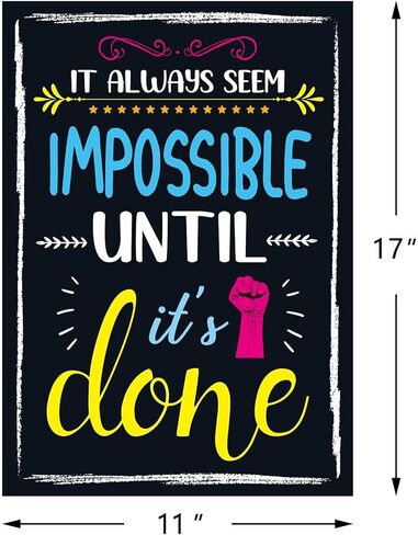 Yoklili 18 Pack Motivational Posters for Classroom Office Decorations Inspirational Quote Wall Art for Students Teachers, 11 x 17 In. in Kuwait