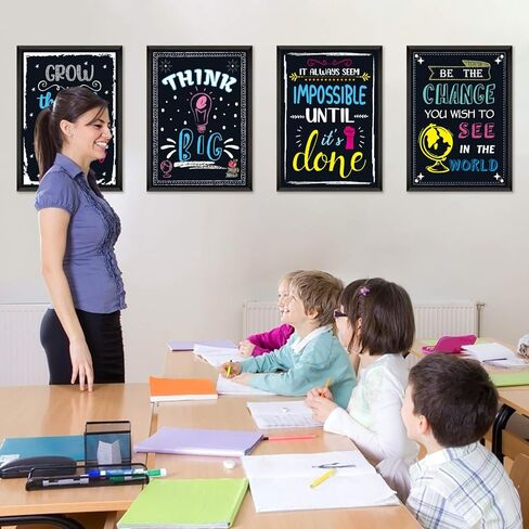 Yoklili 18 Pack Motivational Posters for Classroom Office Decorations Inspirational Quote Wall Art for Students Teachers, 11 x 17 In. in Kuwait