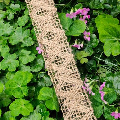 10 ياردات 17 مم/0.66 بوصة واسعة من أشرطة الجوت، أشرطة الدانتيل الحرفية الشريط صافي DIY الخياطة الحرفية الهدايا التفاف حفلة عطلة وديكور الزفاف ريفي (طبيعي/09 #) in Kuwait