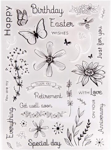 Arrietty سعيد عيد الفصح زهور الربيع عيد ميلاد سعيد أتمنى لك الشفاء العاجل المشاعر واضحة طوابع لصنع البطاقات الديكور وأدوات سكرابوكينغ DIY طوابع مطاطية in Kuwait