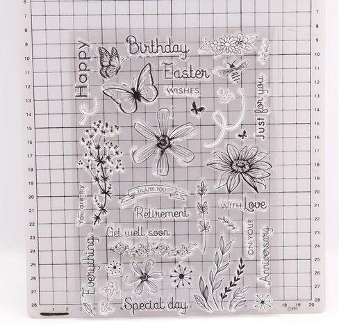 Arrietty سعيد عيد الفصح زهور الربيع عيد ميلاد سعيد أتمنى لك الشفاء العاجل المشاعر واضحة طوابع لصنع البطاقات الديكور وأدوات سكرابوكينغ DIY طوابع مطاطية in Kuwait