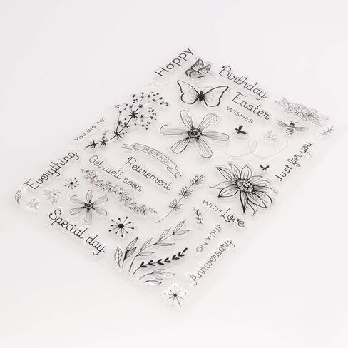 Arrietty سعيد عيد الفصح زهور الربيع عيد ميلاد سعيد أتمنى لك الشفاء العاجل المشاعر واضحة طوابع لصنع البطاقات الديكور وأدوات سكرابوكينغ DIY طوابع مطاطية in Kuwait