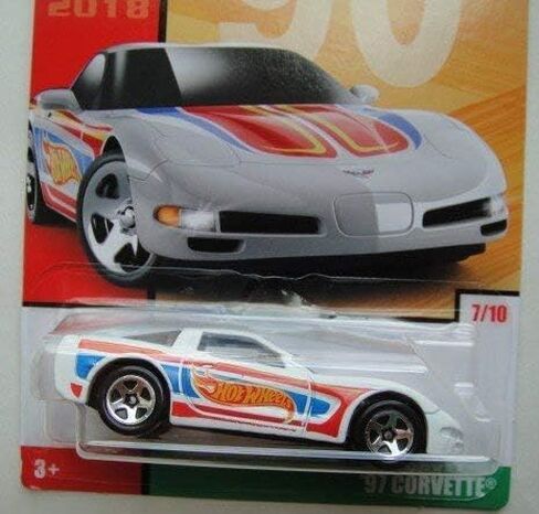 Hot Wheels 90s, White '97 Corvette 7/10 50TH Anniversary in Saudi Arabia