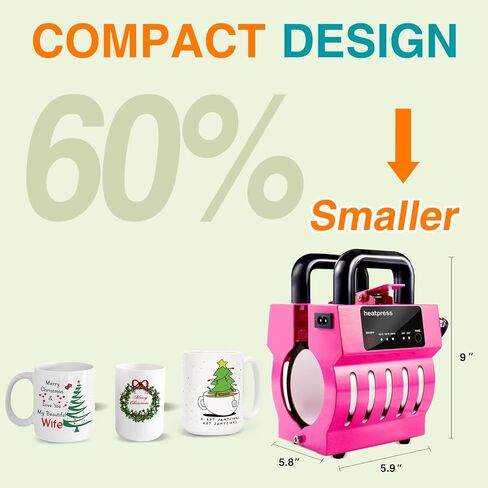 ماكينة طباعة حرارية صغيرة تعمل بالضغط الحراري لكوب القهوة بسعة 11-15 اونصة، مناسبة كهدايا عيد ميلاد مخصصة للرجال والنساء in Kuwait