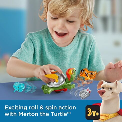 Fisher-Price DC League of Super-Pets Power Spin Merton the turtle figure set with accessories for preschool pretend play ages 3 years and up in Saudi Arabia